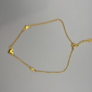 Gold over sterling silver 925 Heart anklet